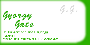 gyorgy gats business card